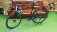Bear Bike fixed gear. Матовый черный с голубыми ободами. Bear Bike fixed gear. Матовый черный с голубыми ободами.
