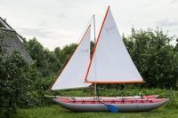 Надувной катамаран с парусом "Валдай 4" Надувной катамаран с парусом "Валдай 4"