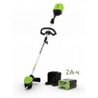 Аккумуляторный триммер Greenworks Pro 60V Max-Volt 36-40см с АКБ 2Ач и ЗУ Аккумуляторный триммер Greenworks Pro 60V Max-Volt 36-40см с АКБ 2Ач и ЗУ