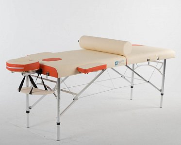 Складной массажный стол ErgoVita Master Alu кремовый+оранжевый ASK172501