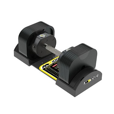 Гантель регулируемая MX Select MX70-100 EVO, рифленая стальная рукоять, вес 5.9-32.2 кг 