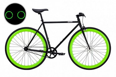 Велосипед Bear Bike Moscow (Черная рама, светящиеся зеленые обода) 592558