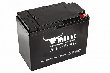 Тяговый гелевый аккумулятор RuTrike 6-EVF-45 (12V 45 Ач) АКБ Gel 
