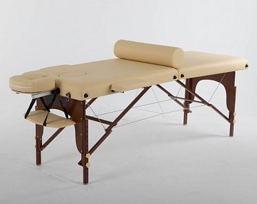 Складной массажный стол ErgoVita Master бежевый, коричневые ноги ASK172491