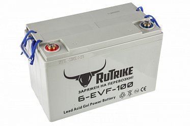 Гелевый тяговый аккумулятор RuTrike 6-EVF-100A (12V 100 Ач Ёмкость (С20)) АКБ Gel (необслуживаемый (без замены пластин)) 