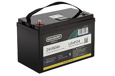 Литиевый тяговый аккумулятор Gelbert LiFePO4 (24V/60Ah/80A/1,440Wh) BT/Display 0000181